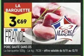 Leader Price PORC SAUTÉ SANS OS offre