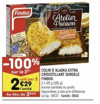 Leader Price COLIN D'ALASKA EXTRA CROUSTILLANT SURGELÉ offre