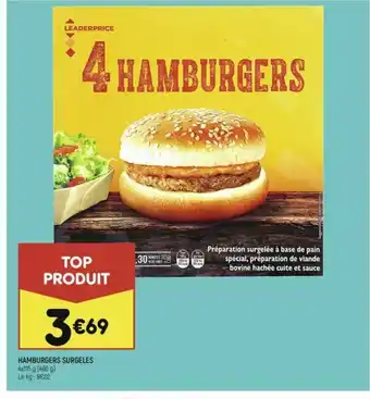 Leader Price HAMBURGERS SURGELES offre
