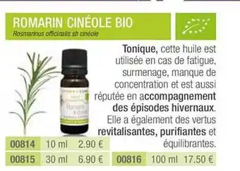 Aroma Zone Romarin Cinéole Bio offre