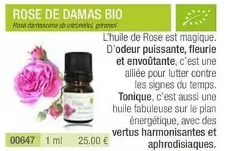 Aroma Zone Rose De Damas Bio offre