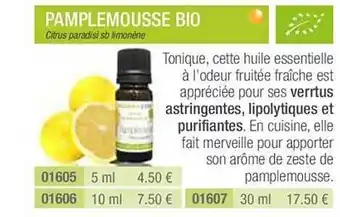 Aroma Zone Pamplemousse Bio offre