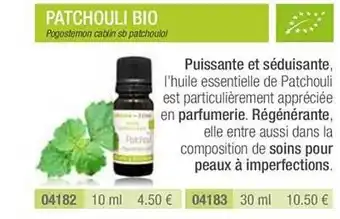Aroma Zone Patchouli Bio offre