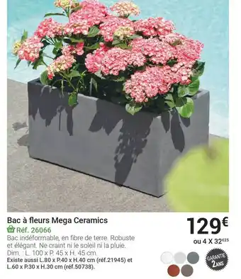Gamm vert Bac à Fleurs Mega Ceramics offre