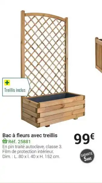 Gamm vert Bac à Fleurs Avec Treillis offre