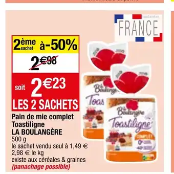 Pain de mie complet Toastiligne LA BOULANGÈRE