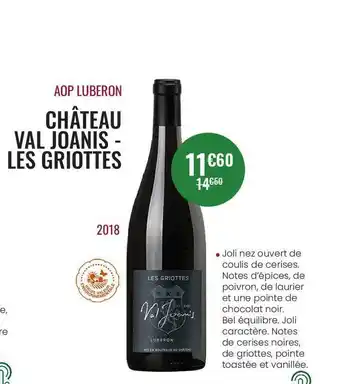 Nicolas Aop Luberon Château Val Joanis - Les Griottes 2018 offre