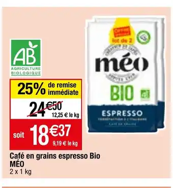 Migros Café en grains espresso Bio MÉO offre