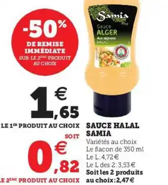 Sauce Halal Samia -50% De Remise Immédiate Sur Le 2ème Produit Au Choix