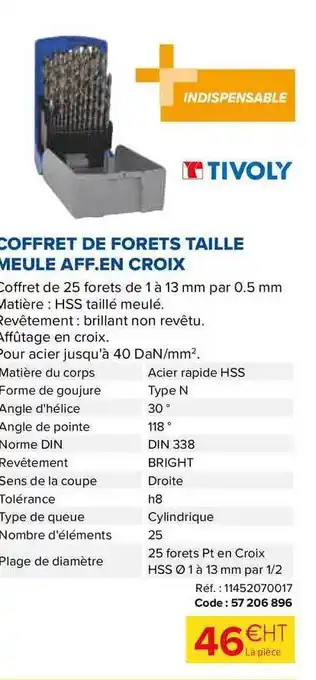 Prolians Coffret De Forets Taille Meule Aff.en Croix Tivoly offre