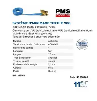 Système D'arrimage Textile 906 Pms