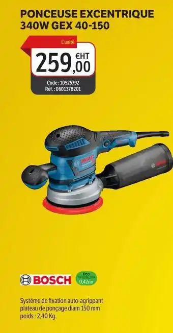 Poncesue Excentrique 340w Gex 40-150 Bosch