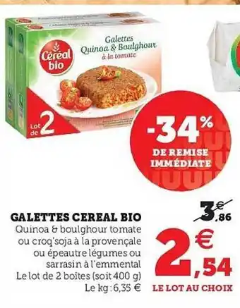 U Express Galettes Céréal Bio -34% De Remise Immédiate offre