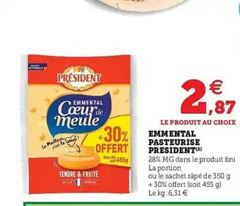 U Express Emmental Pasteur Président offre