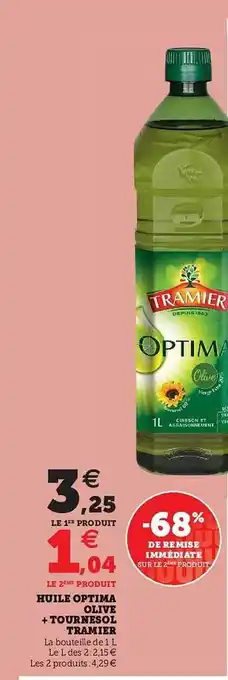 U Express Huile Optima Olive + Tournesol Tramier -68% De Remise Immédiate Sur Le 2ème Produit offre