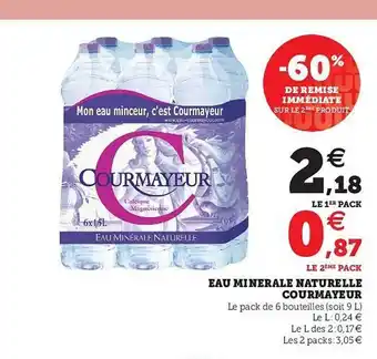 U Express Eau Minerale Naturelle Courmayeur -60% De Remise Immédiate Sur Le 2ème Produit offre