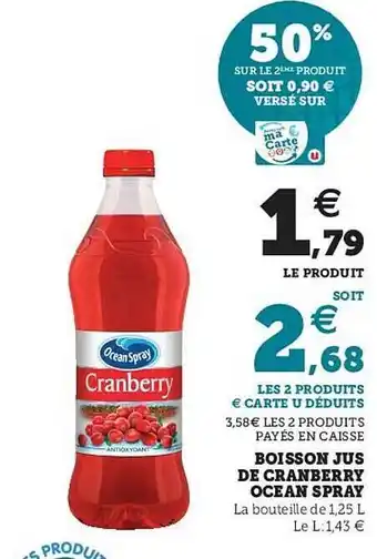 U Express Boisson Jus De Cranberry Océan Spray offre
