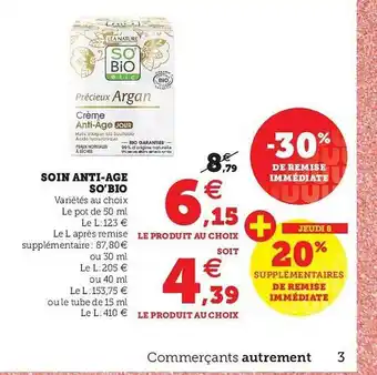 U Express Soin Anti-âge So'bio -30% De Remise Immédiate offre