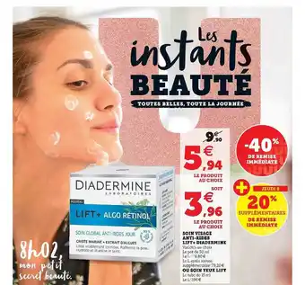 U Express Soin Visage Anti-rides Lift+diadermine Ou Soin Yeux Lift -40% De Remise Immédiate offre
