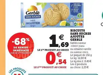 U Express Biscuits Sans Sucres Ajoutés Gerblé -68% De Remise Immédiate Sur Le 2ème Produit offre