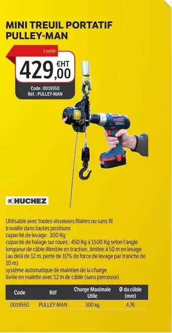 Mini Treuil Portatif Pulley-man Huchez
