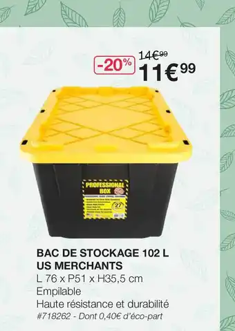 Bac De Stockage 102 L Us Merchants
