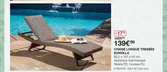 Costco Chaise Longue Tressée Sunvilla offre