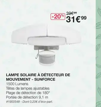 Costco Lampe Solaire à Détecteur De Mouvement - Sunforce offre