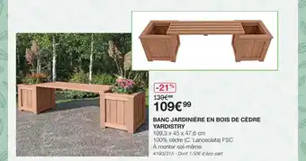Banc JardiniĂšre En Bois De CĂšdre Yardistry
