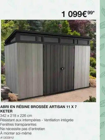 Abri En Résine Brossée Artisan 11 X 7 Keter