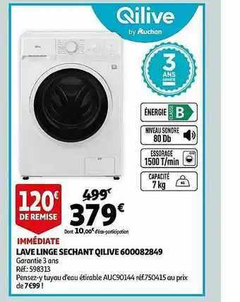 Auchan Lave Linge Séchant Qilive 600082849 offre