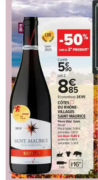 Carrefour Contact Côtes Du Rhône-villages Saint-maurice offre