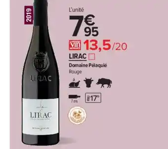 Carrefour Contact Lirac Domaine Pélaquié offre