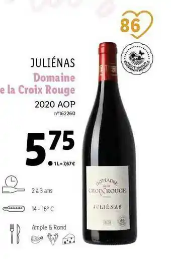 Lidl Juliénas Domaine De La Croix Rouge 2020 Aop offre