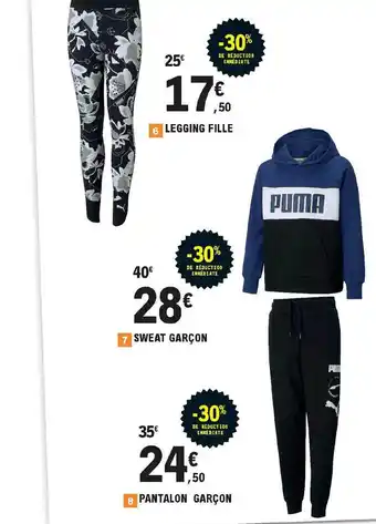 E.Leclerc Legging Fille Puma, Sweat Garçon, Pantalon Garçon offre