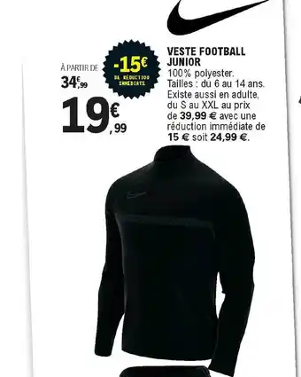 E.Leclerc Veste Football Junior offre