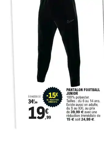 Pantalon Football Junior