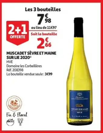 Auchan Muscadet sèvre et maine sur lie 2020 offre