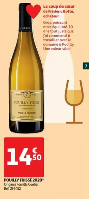 Auchan Pouilly fuissé 2020 offre