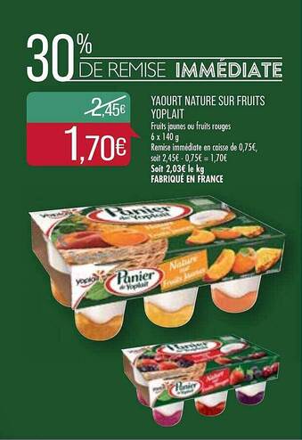 Match Yaourt Nature Sur Fruits Yoplait offre