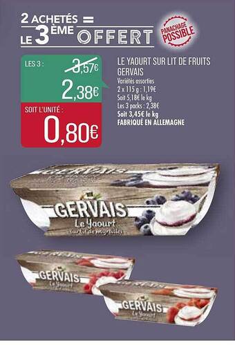 Match Le Yaourt Sur Lit De Fruits Gervais offre