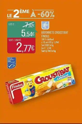 Match Bâtonnets Croustibat Findus offre