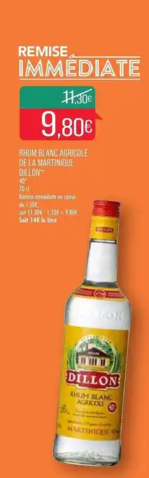 Match Rhum Blanc Agricole De La Martinique Dillon offre