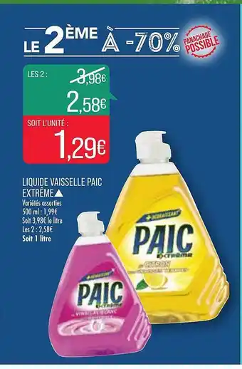 Match Liquide Vaisselle Paic Extrème offre
