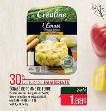 Match écrasé De Pomme De Terre Créaline offre