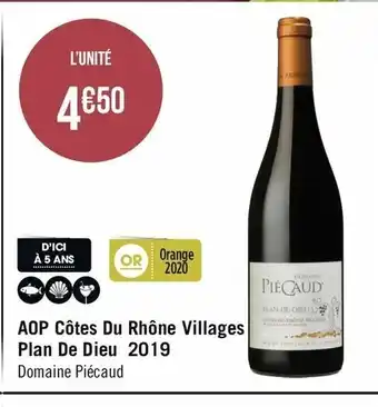 Géant Casino AOP Côtes Du Rhône Villages Plan De Dieu 2019 offre