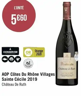 Géant Casino AOP Côtes Du Rhône Villages Sainte Cécile 2019 offre