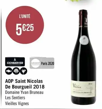 Géant Casino AOP Saint Nicolas De Bourgueil 2018 offre