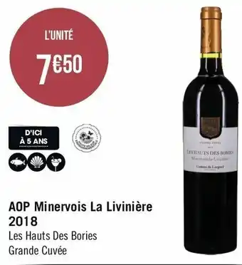 Géant Casino AOP Minervois La Livinière 2018 offre