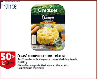 Auchan écrasé De Pomme De Terre Créaline offre